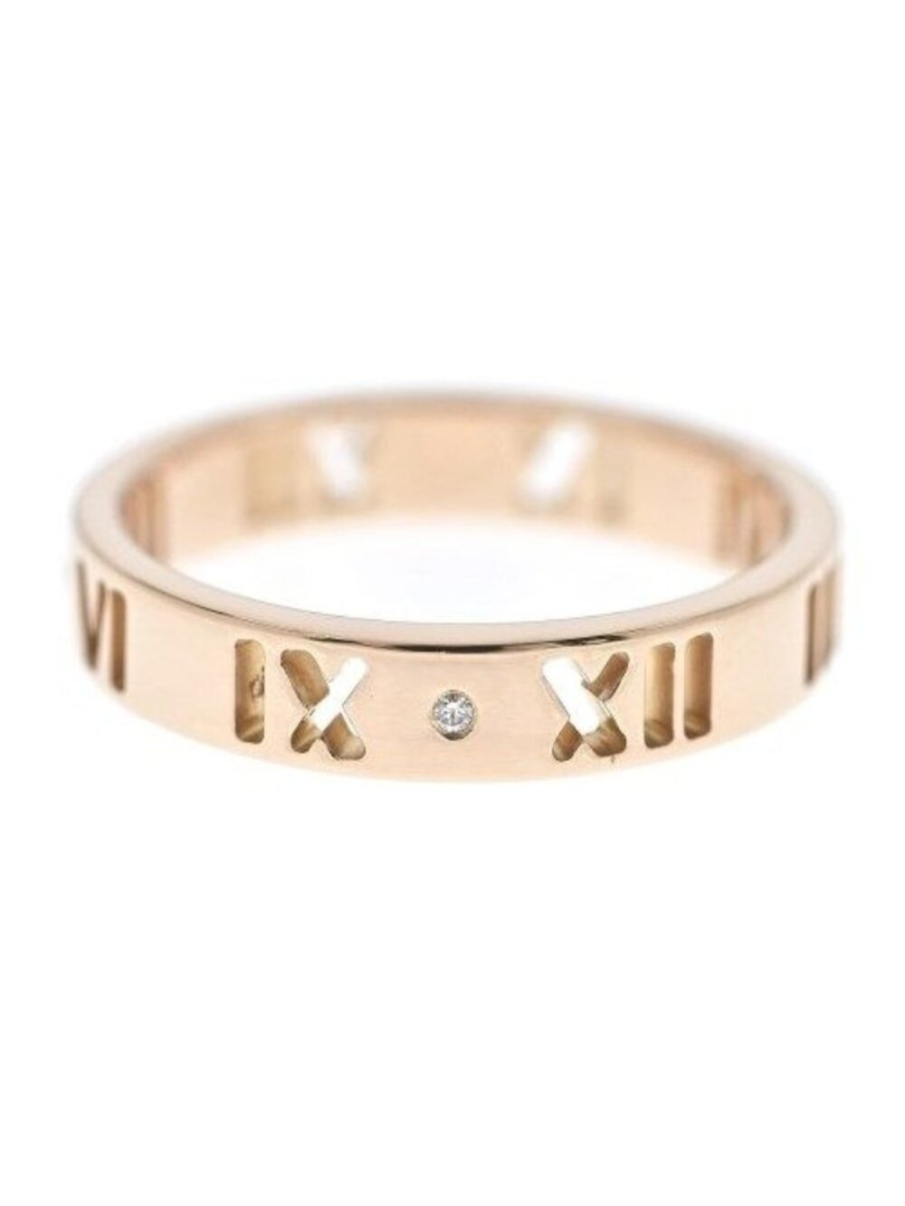 Tiffany & Co Pierced Atlas Diamond Ring 18k Rose Gold New